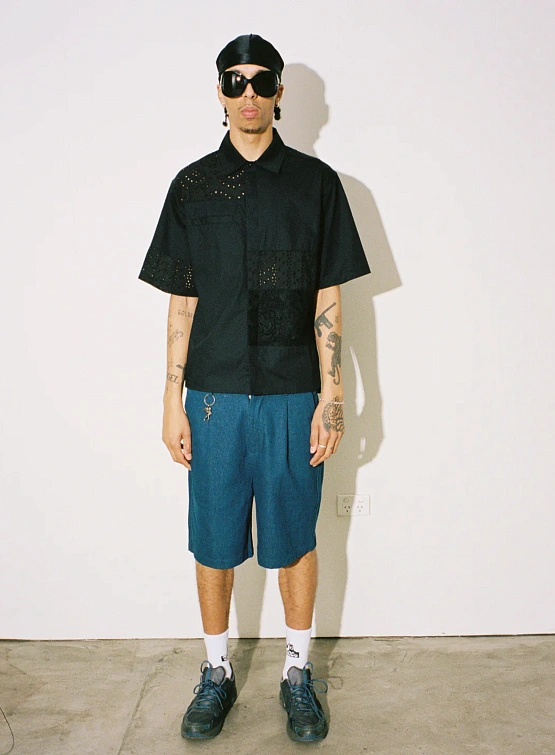 Шорты Jungles Jungles Pleated Denim Shorts Indigo