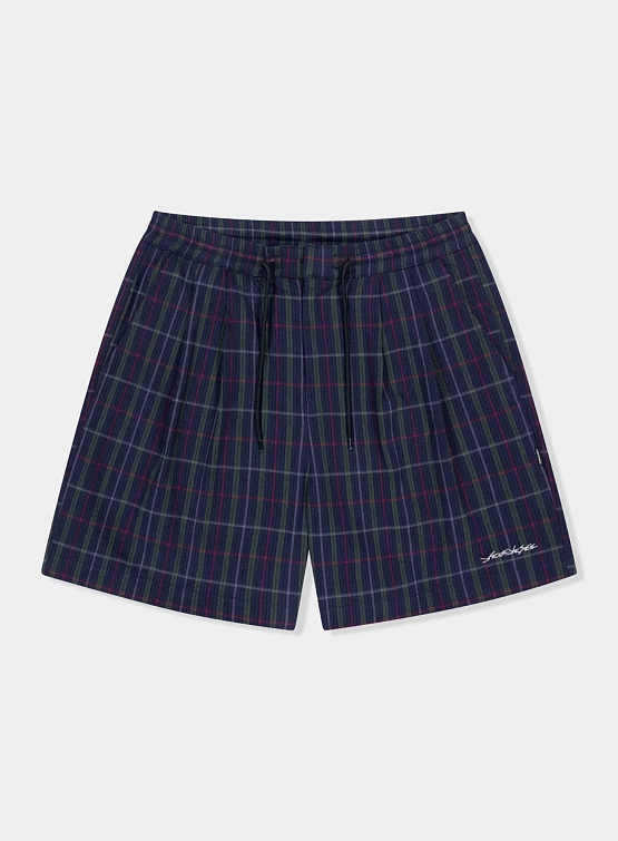 Шорты YESEYESEE Crinkled Fabric Check Blue