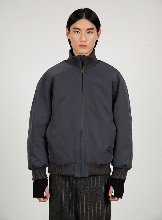 Двусторонний бомбер AMOMENTO Oversize Shearling Charcoal