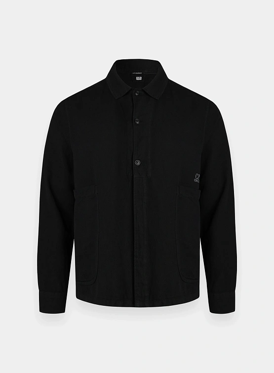 Рубашка C.P. Company Embroidered Logo Twill Black